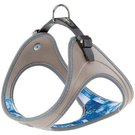 Ferplast ERGOFLEX P FANTASY Pettorina per cani ergonomica ed imbottita con chiusura a micro-regolazione. Vari colori e misure.. Variante XS - Misure: A: 30-38 cm B: 33-41 cm - Jeans