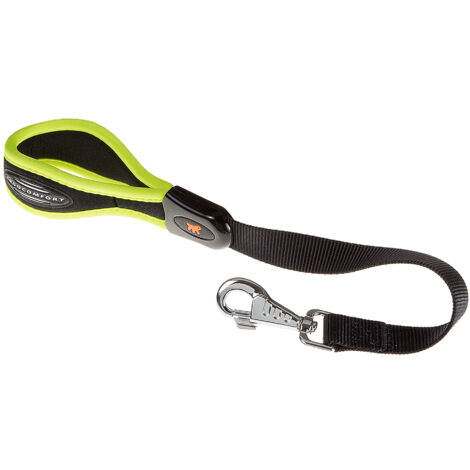 Ferplast ERGOFLUO GM Guinzaglio corto per cani in nylon con morbida impugnatura.. Variante  - Misure: 25 mm x L 55 cm - Giallo