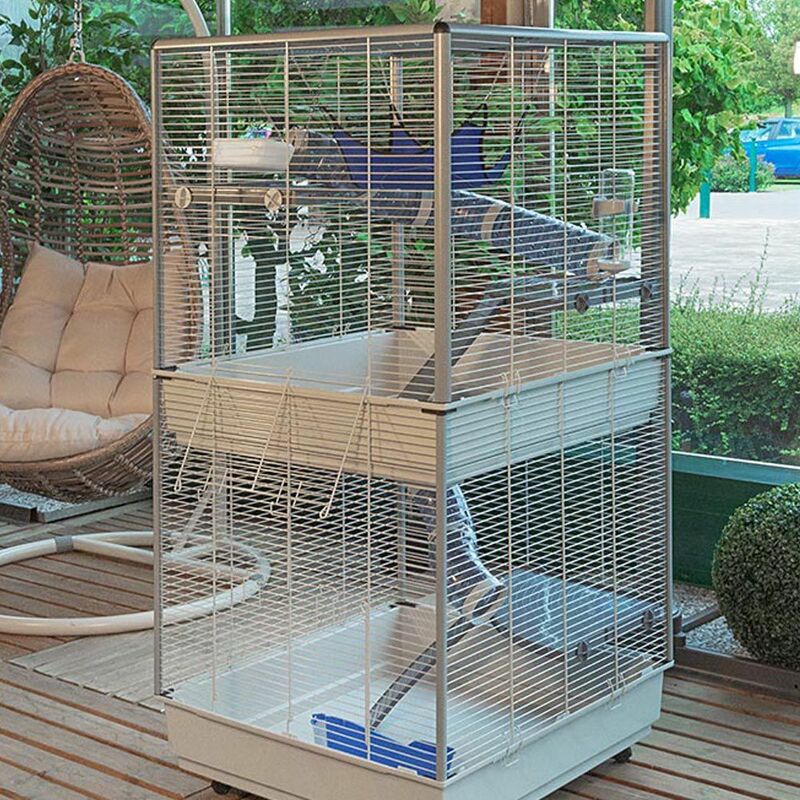 Ferplast Furet Tower Cage Pour Fûrets 2 Niveaux Variante Furet Tower Mesures 75 X 80 X H 161 Cm