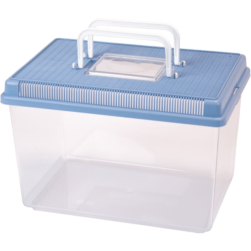 Geo Conteneur pour petits animaux, poissons, tortues et insectes. Variante large - Misure: 30 x 20 x h 20.3 cm - 6 l - Bleu clair - Ferplast