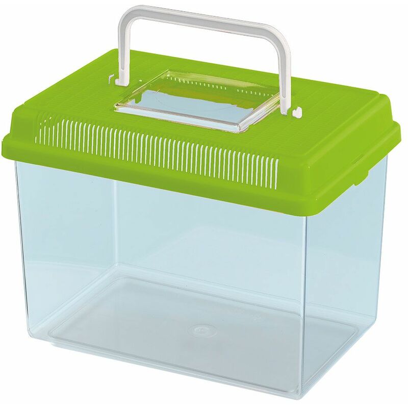 Ferplast - geo Contenitore per piccoli animali, pesci, tartarughe e insetti. Variante medium - Misure: 23.2 x 15.3 x h 16.6 cm - 2.5 l - Verde acido