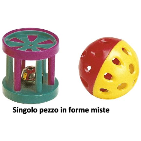 Ferplast Gioco PA 5202 Giochi in plastica con sonaglio per gatti . Variante PA 5202 - Misure: Ø 4 cm - Colori misti