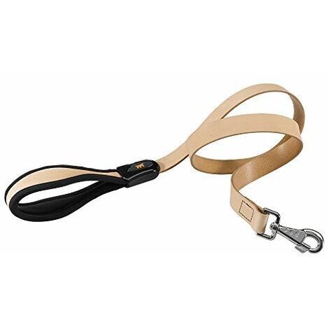 Ferplast GIOTTO BEIGE G Guinzaglio in vera pelle con impugnatura ergonomica - 2 misure. Variante G25/120 - Misure: 25 mm x L 120 cm - Beige