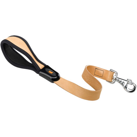 Ferplast GIOTTO BEIGE GM 25/60 Guinzaglio corto in vera pelle con impugnatura ergonomica. Colore beige.. Variante GM25/60 - Misure: 25 mm x L 60 cm - Beige