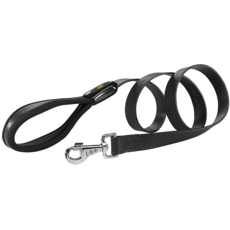Ferplast GIOTTO BLACK G Guinzaglio in vera pelle con impugnatura ergonomica - 2 misure. Variante G25/120 - Misure: 25 mm x L 120 cm - Nero