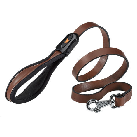 Ferplast GIOTTO BROWN G Guinzaglio in vera pelle con impugnatura ergonomica - 2 misure. Variante G20/120 - Misure: 20 mm x L 120 cm - Marrone