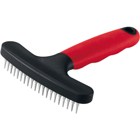 Ferplast GRO 5846 Peigne râteau avec dents courtes pour chiens à poils moyen et long. Variante GRO 5846 - Misure: 14.8 x 11.4 x h 3 cm -