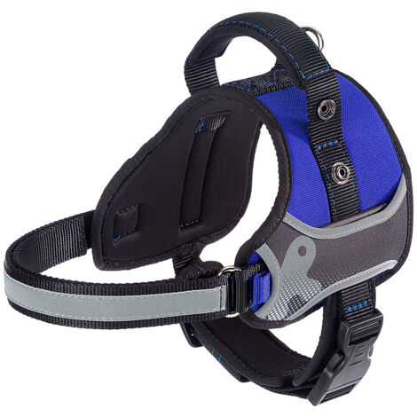 Ferplast HERCULES M Pettorina tecnica per cani con maniglia e bordi riflettenti. Vari colori e misure.. Variante  - Misure: A: 43-56 cm B: 59-70 cm 25 mm - Blu