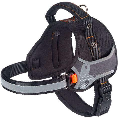 Ferplast HERCULES M Pettorina tecnica per cani con maniglia e bordi riflettenti. Vari colori e misure.. Variante  - Misure: A: 43-56 cm B: 59-70 cm 25 mm - Nero