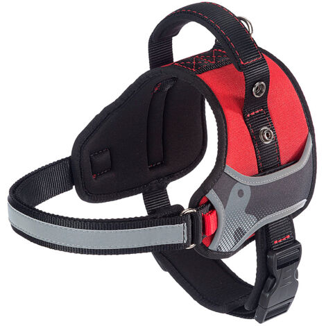 Ferplast HERCULES M Pettorina tecnica per cani con maniglia e bordi riflettenti. Vari colori e misure.. Variante  - Misure: A: 43-56 cm B: 59-70 cm 25 mm - Rosso