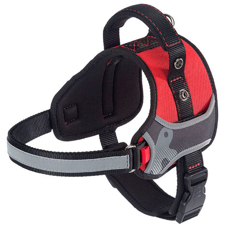 Ferplast HERCULES S Pettorina tecnica per cani con maniglia e bordi riflettenti. Vari colori e misure.. Variante  - Misure: A: 39-47 cm B: 50-60 cm 25 mm - Rosso