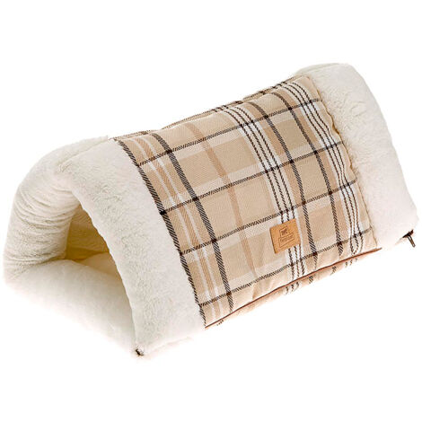 Ferplast IGLOO Casetta in tessuto e pelliccia ecologica per gatti. Variante IGLOO - Misure: 86 x 54 x h 6 cm - Tortora