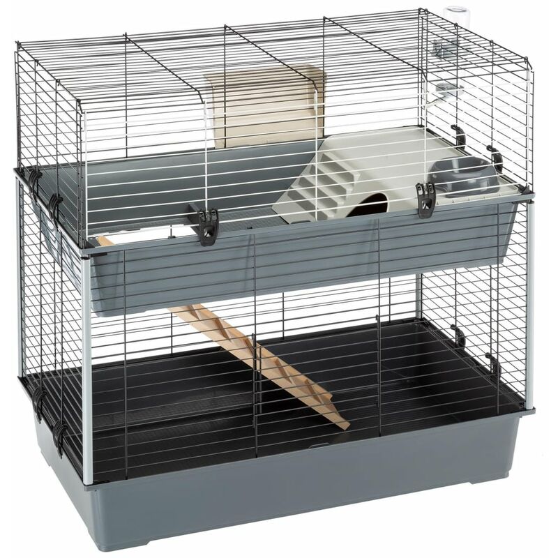 

Ferplast Jaula de conejos Rabbit 100 Double gris 95x57x93,5 cm - Gris