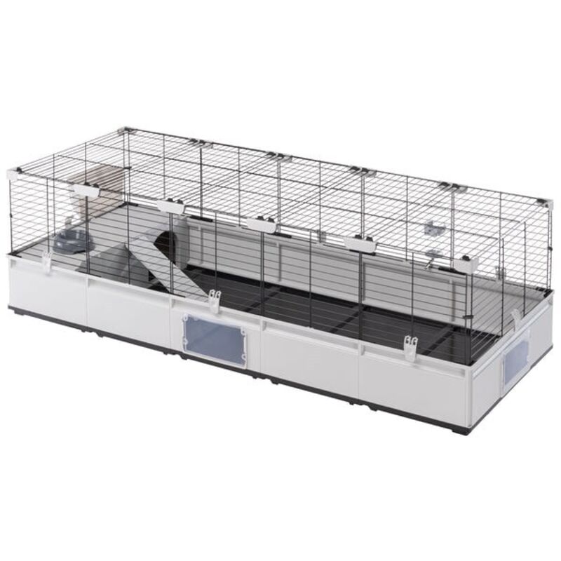 Ferplast - Käfig Für Kaninchen, Meerschweinchen, Großer Modularer Käfig, Meerschweinchen, Mit Zubehör, Ausziehbar, Pflegeleicht, Modular 4, 179 X