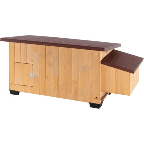 Ferplast KOCCA Casetta per galline Ferplast KOCCA 120 in legno FSC adatta per 6 galline con tetto apribile, vassoio estraibile e comparto uova separato.. Variante KOCCA 120 - Misure: 163.5 x 72 x h 77