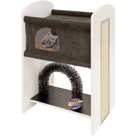 Ferplast LEO Mobilier pour chats avec maison, espace ludique et griffoir. Variante LEO - Mesures: 50 x 37 x h 84 cm -