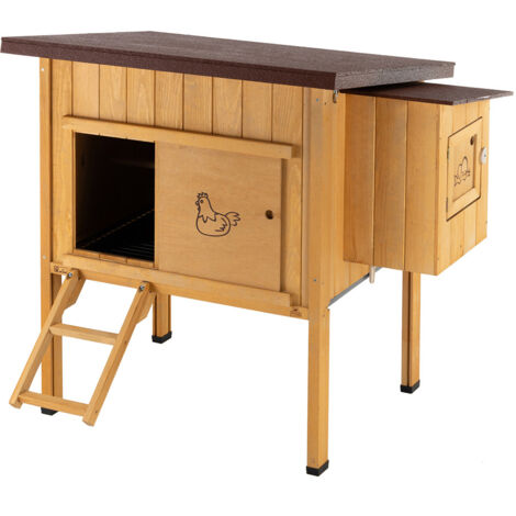 Ferplast – Maisonnette pour poules 4 poules – Bois de pin nordique certifié FSC – Dimensions : 124 x 98 x h 110 cm – Toit imperméable et isolant