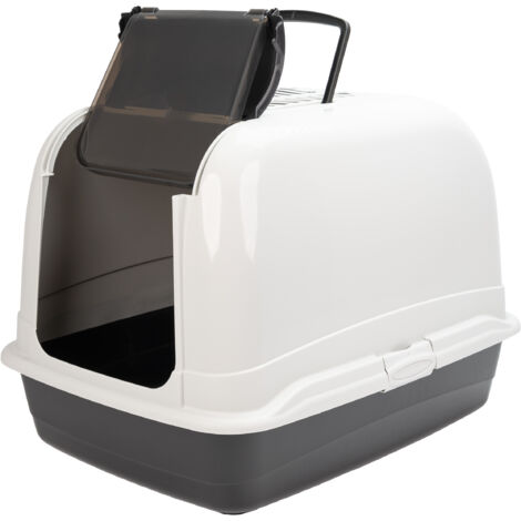 Ferplast MAXI BELLA CABRIO Box toilette pour chats de grande taille avec toit ouvrant.. Variante MAXI BELLA CABRIO - Misure: 50 x 65.5 x h 47 cm - Noir