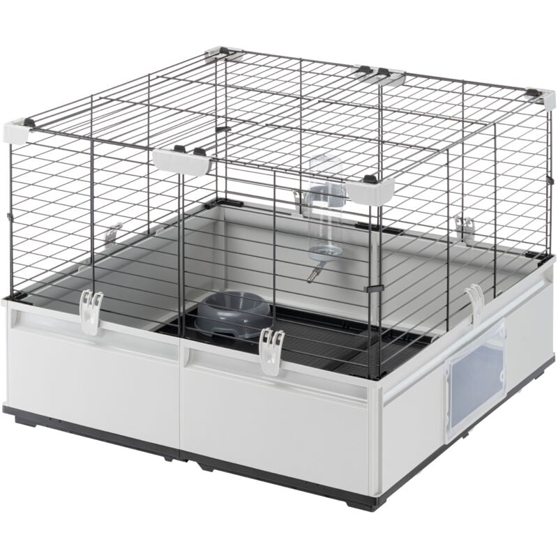 Ferplast MODULAR 1 Cage modulaire et extensible Modular 1 pour lapins et cochons d'Inde, en plastique et métal, complète avec accessoires tels que