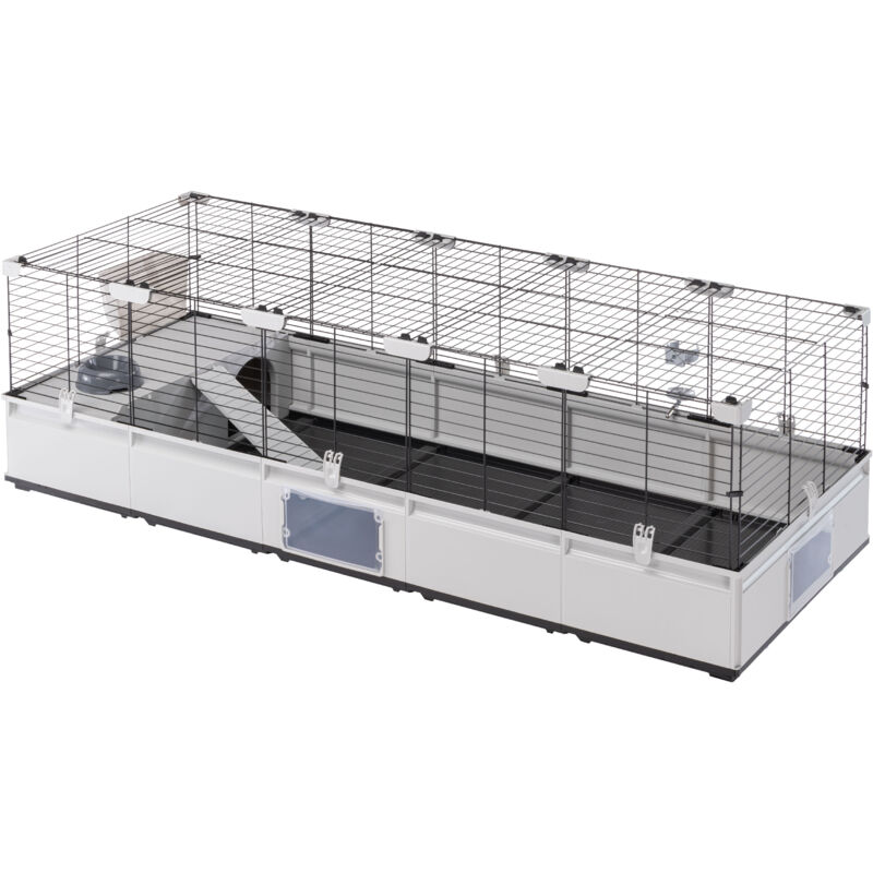 Ferplast - modular 4 Cage modulaire et extensible Modular 4 pour lapins et cochons d'Inde, en plastique et métal, complète avec accessoires tels que