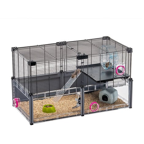 Ferplast MULTIPLA HAMSTER Cage pour hamsters et souris modulable. Accessoires inclus.. Variante MULTIPLA HAMSTER - Mesures: 72.5 x 37.5 x h 42 cm -