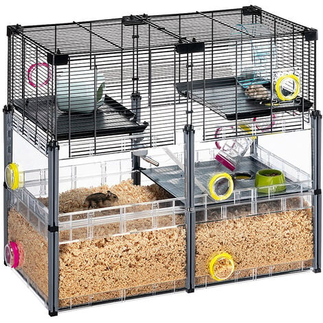 Ferplast MULTIPLA HAMSTER CRYSTAL Cage pour hamsters et souris modulable. Accessoires inclus.. Variante MULTIPLA HAMSTER CRYSTAL - Mesures: 72.5 x 37.5 x h 62 cm -