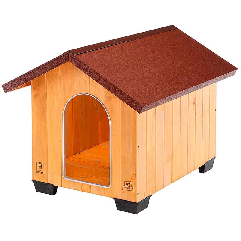 Ferplast DOMUS Niche pour chiens en bois FSC - 6 tailles. Variante LARGE - Mesures: 81 x 101 x h 78 cm -