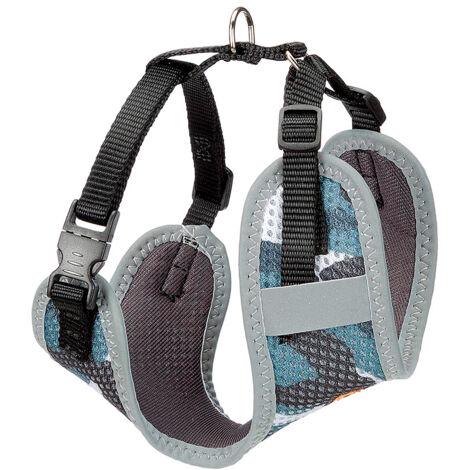 Ferplast NIKITA P FASHION Pettorina tecnica in nylon traspirante per cani. Cuciture riflettenti. In varie misure e colori.. Variante XS - Misure: A: 19-26 cm B: 28-40 cm 10 mm - Azzurro