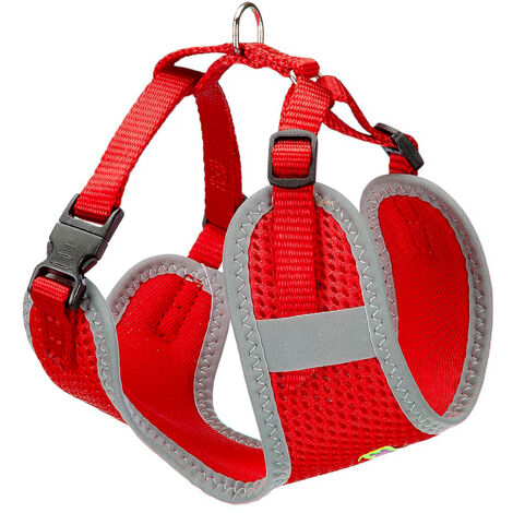 Ferplast NIKITA P Pettorina per cani in nylon traspirante con cuciture riflettenti. Varie misure e colori.. Variante XS - Misure: A: 19-26 cm B: 28-40 cm 10 mm - Rosso