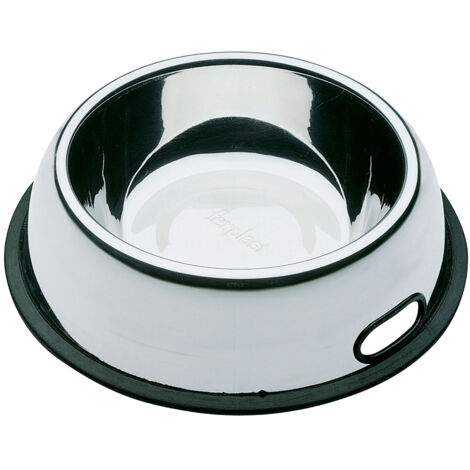 Ferplast NOVA  Ciotola in acciaio inox con impugnatura laterale - 5 misure. Variante KC 80 - Misure: Ø 33.5 x h 7.8 cm - 2.5 L -