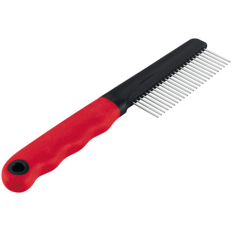 Ferplast Pettine per Cani e Gatti Pelo Medio e Lungo, Denti Cromati Arrotondati, Manico Antiscivolo ed Ergonomico