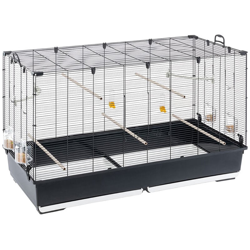 Piano 8 Volière Cage à Oiseaux piano 8 : Grande cage avec accessoires pour canaris, perruches, pinsons.. Variante piano 8 - Misure: 118 x 59 x h 75