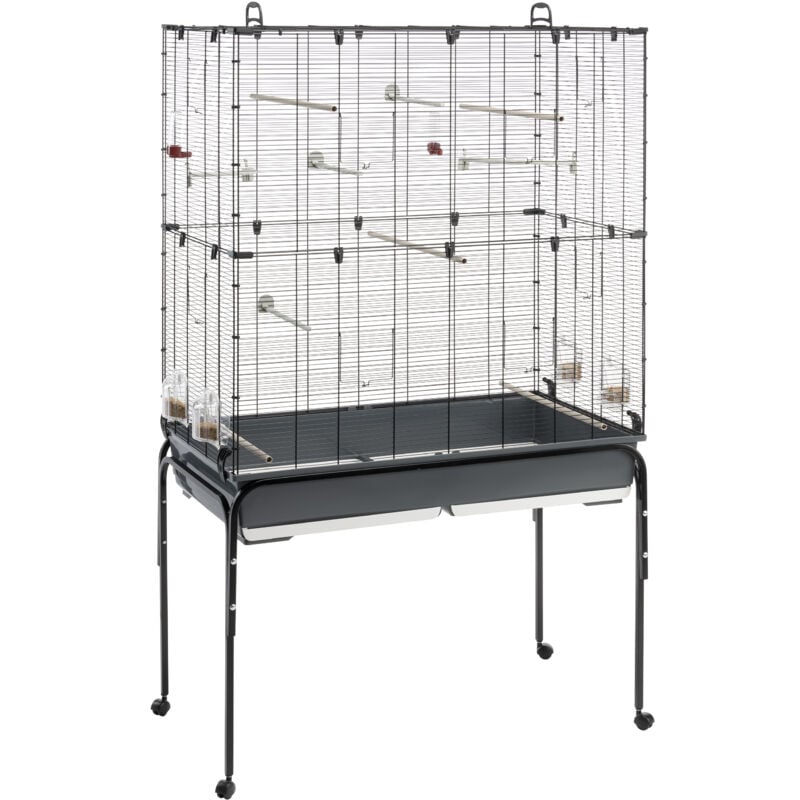 Planeta Cage pour canaris, perruches et petits oiseaux. Support inclus.. Variante planeta - Misure: 99.5 x 53 x h 170 cm - - Ferplast