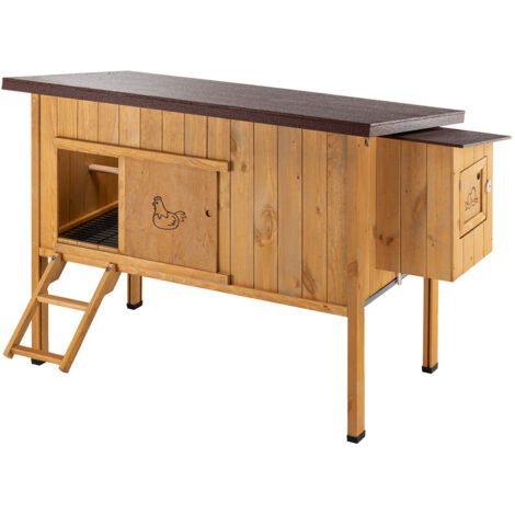 Ferplast Pollaio Casetta per polli Galline ovaiole HEN HOUSE 30 da esterno, in legno FSC, per circa 6 galline, Accessori inclusi