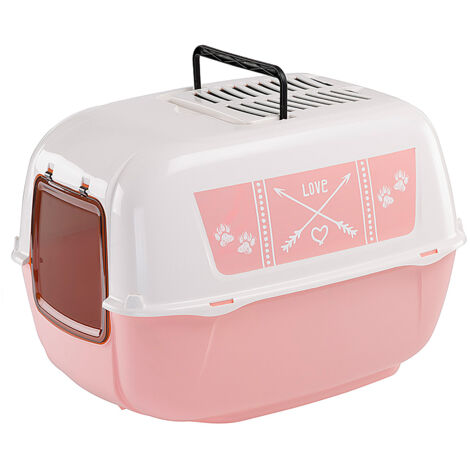 Ferplast PRIMA DECOR Toilette chiusa per gatti. Due colori. . Variante - Misure: 39.5 x 52.5 x h 38 cm - Rosa