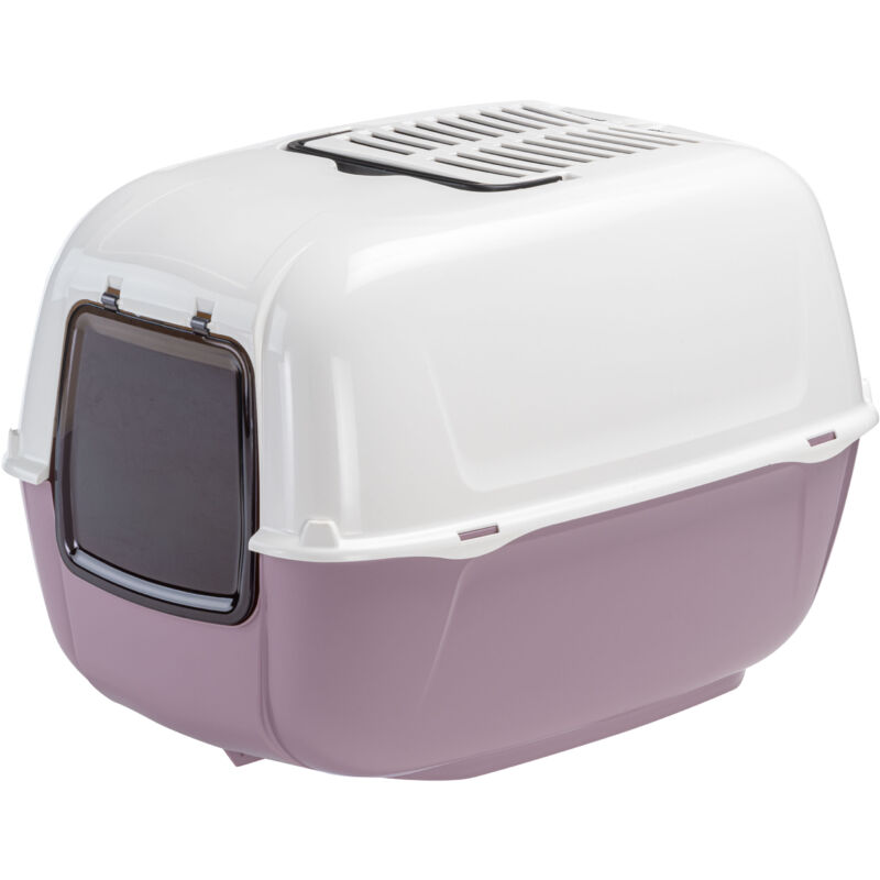 Ferplast PRIMA Maison de toilette en plastique pour chats. Variante - Mesures: 52.5 x 39.5 x h 38 cm - Bordeaux - Bordeaux