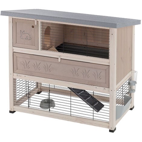 Ferplast RANCH 120  Conigliera a due piani in legno di pino nordico. Variante RANCH 120 - Misure: 117 x 69 x h 101 cm -