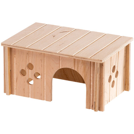 Ferplast SIN 4645 Maisonnette pour cochons d'Inde en bois écologique. Variante SIN 4645 - Mesures: 26 x 17,3 x h 13 cm -