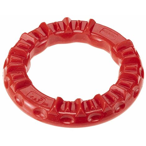 Ferplast SMILE Jouet dentaire pour chiens avec cristaux de bicarbonate pour l'hygiène bucco-dentaire. Différentes tailles et couleurs.. Variante LARGE - Mesures: Ø 20 x 3.9 cm - Rouge - Rouge