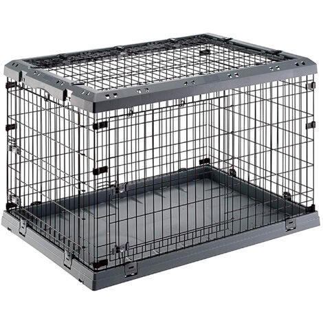 Ferplast SUPERIOR Box pieghevole per cani, con 2 o 3 aperture. Varie misure.. Variante 105 - Misure: 107 x 77 x h 73.5 cm - Grigio
