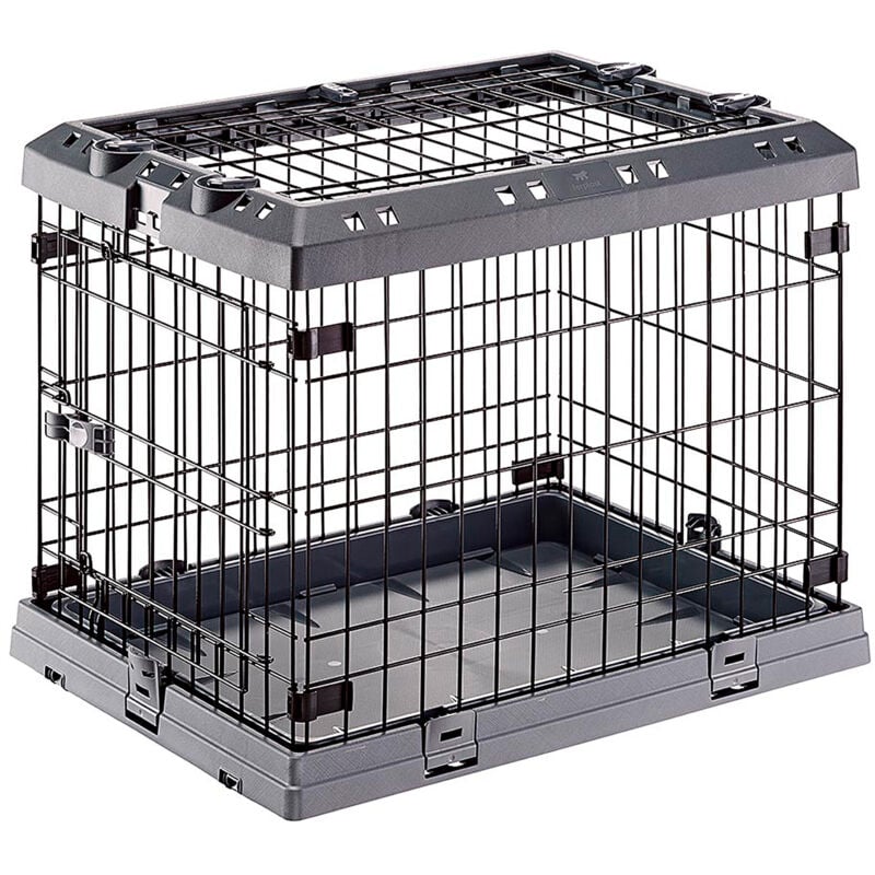 Ferplast - superior Box pliable pour chiens, avec 2 ou 3 ouvertures. Diverses mesures.. Variante 60 - Misure: 62 x 47 x h 50 cm - Gris