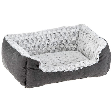 Ferplast SWEETIE Niche en coton et fourrure écologique pour chiens et chats. Variante 45 - Misure: 48 x 37 x h 16 cm - Gris