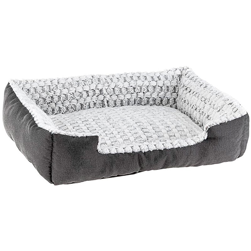 Sweetie Niche en coton et fourrure écologique pour chiens et chats. Variante 70 - Misure: 74 x 61 x h 19 cm - Gris - Ferplast