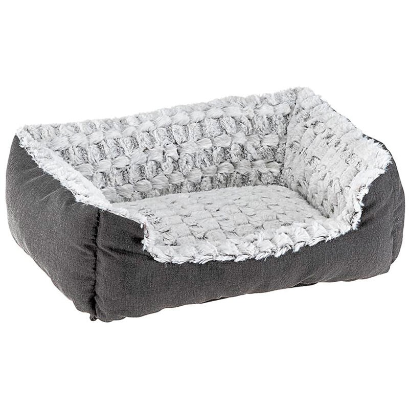 Sweetie Niche en coton et fourrure écologique pour chiens et chats. Variante 45 - Misure: 48 x 37 x h 16 cm - Gris - Ferplast