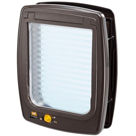 Ferplast SWING 11 Porte pour chien taille moyenne Ferplast SWING 11 avec fermeture à 4 voies, indicateur de direction électronique et Wind Stopper.. Variante - Misure: 31 x 9.6 x h 38.4 cm - Marron