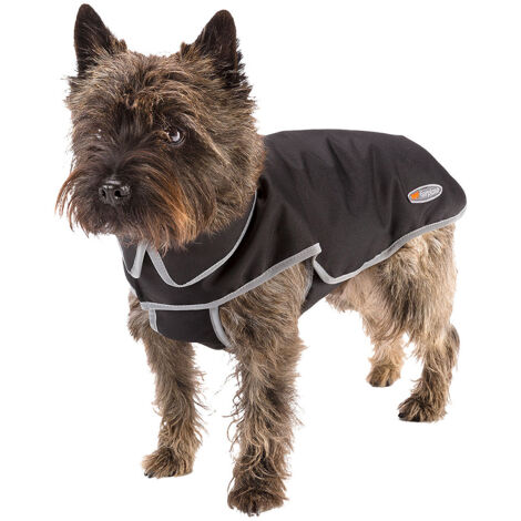 Ferplast TECHNO Cappottino impermeabile e riflettente per cani con collare incorporato.. Variante 43 - Misure: A: 42-46 cm C: 43 cm - Nero