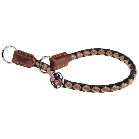 Ferplast TWIST CS Collare a semi-strangolo in cordino di nylon intrecciato. Varie misure e colori.. Variante CS12/35 - Misure: A: 35 cm - B: Ø 12 mm - Marrone