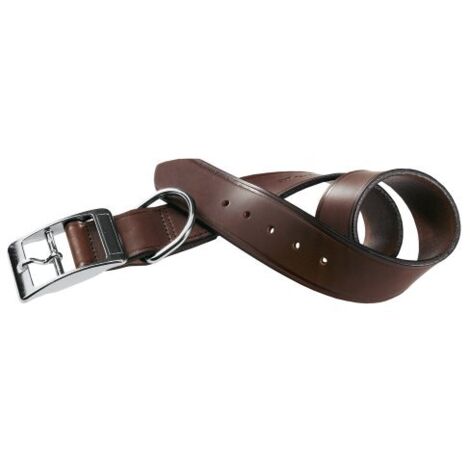 Ferplast VIP C Collare per cani in cuoio di toro - 8 misure. Variante C15/27 - Misure: A: 22-27 cm B: 15 mm - Marrone