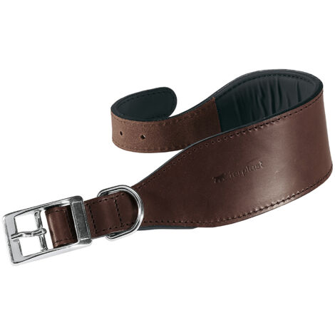 Ferplast VIP CW Collare in cuoio di toro per cani Levriero - 3 misure. Variante CW15/32 - Misure: A: 26-32 cm B: 15 mm - Marrone