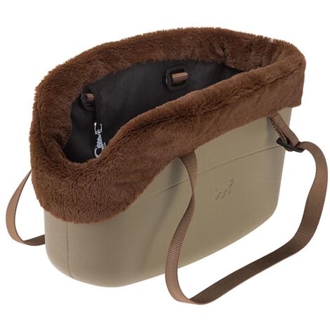 Ferplast WITH-ME WINTER Borsa per cani in resina con rivestimento. 3 colori.. Variante  - Misure: 21.5 x 43.5 x h 27 cm - Tortora